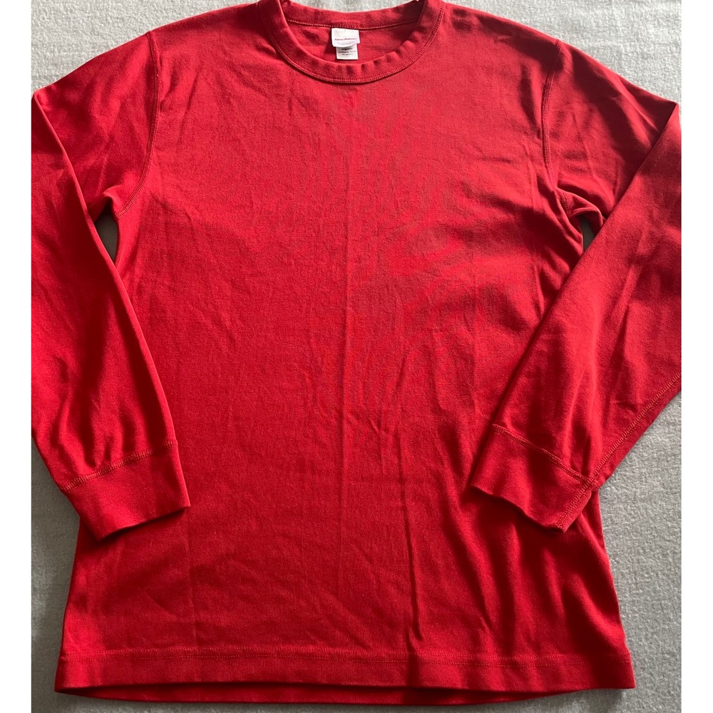 Hanna Andersson Red Organic Cotton Long Sleeve Crew Neck T-Shirt Size‎ L